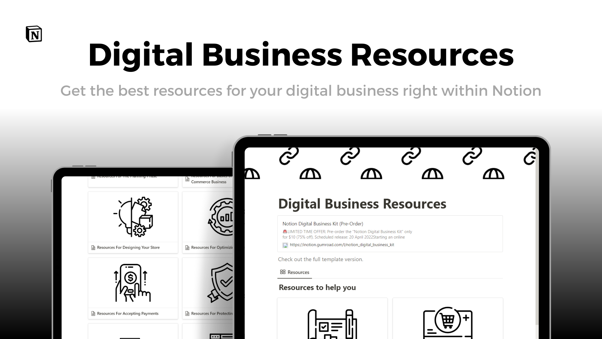 Digital Business Resources Dashboard : Notion